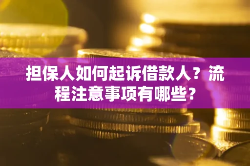 北京担保人如何起诉借款人？流程注意事项有哪些？